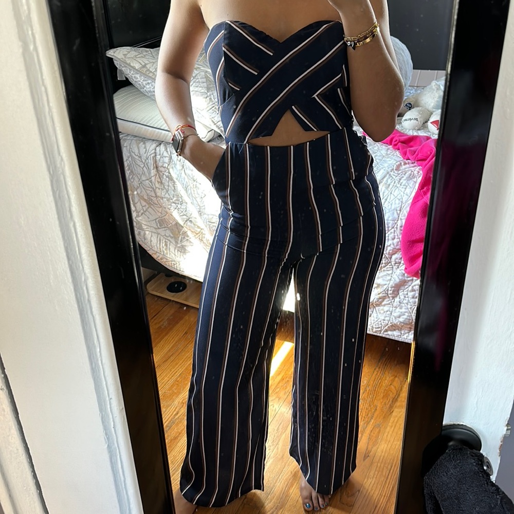 One piece cut out jump suit